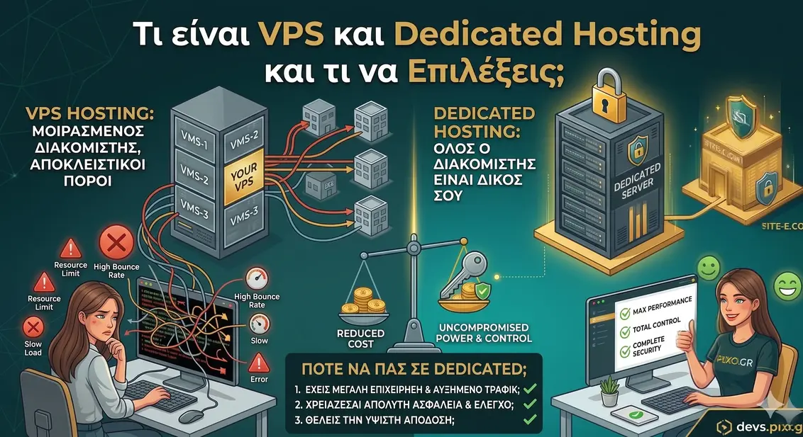 VPS vs Dedicated Hosting: Ποια είναι η Διαφορά;