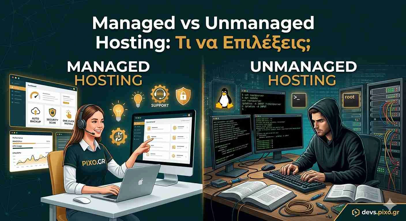 Managed vs Unmanaged Hosting: Τι να Επιλέξεις;